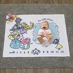 Disney Princess White, Pink, Yellow and Aqua Super Soft Milestone Baby Blanket - Image 6