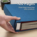Large Photo Album Self Adhesive 4x6 5x7 3x5 8x10 Scrapbook Magnetic Album DIY Scrap Book Length 13 x Width 12.8 (Inches) 120 Black Sticky Pages Linen Cover DIY Photo Album(Blue) - Image 5