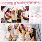 8 Sets Bottle Chug Baby Shower Games Juegos Para Plastic Baby Bottles Bibs Disposable Diapers Gender Reveal Games Baby Changing Diaper Race Game Decoration (Pink) - Image 5