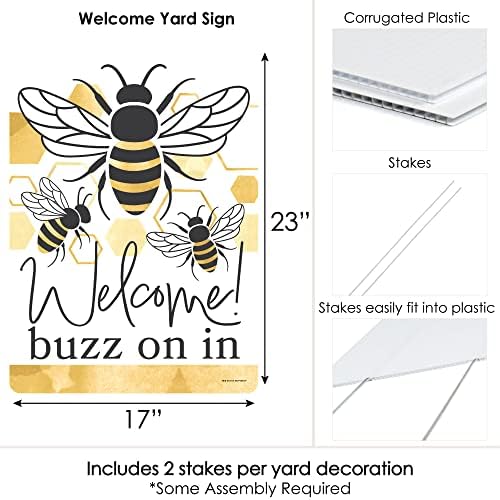 Big Dot of Happiness Little Bumblebee - Party Decorations - Bee Baby Shower or Birthday Party Welcome Yard Sign - Image 6