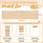 Showgeous 20 Pack Nude Cheesecloth Table Runner, 17 x 108 Inches - Image 2
