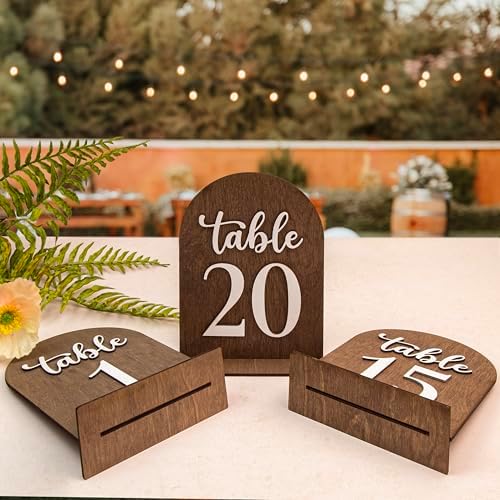 Wedding Table Numbers 1-20, Wood Table Numbers For Wedding Reception 1-20 by Woodamore