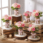 Suncalla 45 Pcs Baby Shower Centerpieces Rose, Pink Rose Vase Decor - Image 2