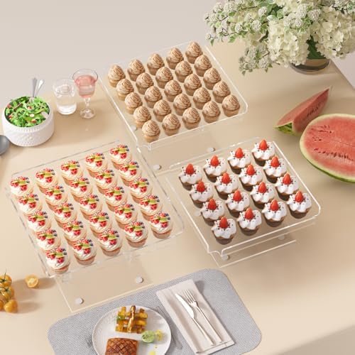 3 Piece Acrylic Cupcake Stand, 12 Inch Dessert Display Set for Party - Image 3