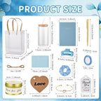 46Pcs Baby Shower Prizes for Game Winners Gifts Wedding Bridal Shower Gifts Including Glass Cans Notebooks Soy Candles Hair Clips for Baby Shower Wedding Bridal Shower Game Prizes (Blue, 4 Sets) - Image 4