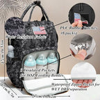 Diaper Bag Backpack for Dad and Mom with USB Charging Port Stroller Straps and Insulated Pocket,army military Travel Nappy Backpack for Daddy/Mommy (DADDY and MOMMY patches) - Image 2