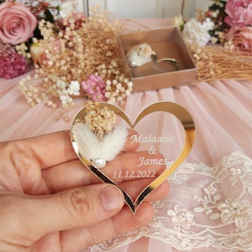 Gold Heart Magnet Wedding Favor, Set of 20, Party Favors for Attendee - Image 4
