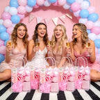98 PCS Baby Shower Prizes for Game Winners, Pink Spa Party Favors Gifts with Sleep Masks Jewelry Box Scrunchies Claw Clips Powder Puff Gift Bags and Thank You Cards for Guests Bridal Shower (Pink) - Image 7