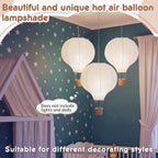 Baquler 1 Pcs 12 Inch Hot Air Balloon Lampshade Without Light Hanging Hot Air Balloon Decorations White Linen Fabric Lamp Shades Gifts for Nursery Kids Living Room Baby Shower Party Decor - Image 4