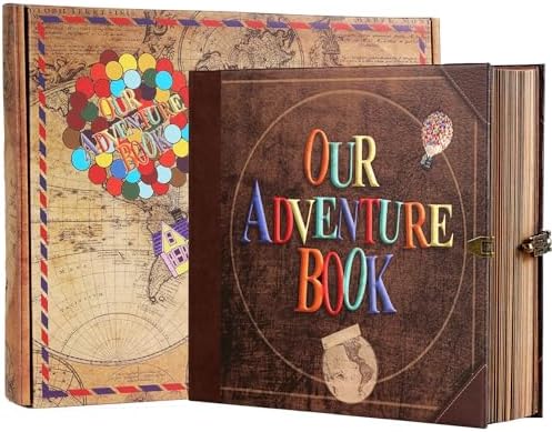 Scrapbook Photo Album Our Adventure Book Embossed Hard Cover by AMAOGE