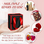 Yeaqee 50 Pcs Mini Paper Gift Bags with Handles Tag, Black, Red - Image 3