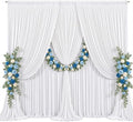 50x8ft White Backdrop Curtains for Parties Wedding Photo Wrinkle Free White Drapes Backdrop Polyester Photoshoot Back Drop for Baby Shower Birthday Party Photography Background 10 Panels 5x8FT by Suppromo