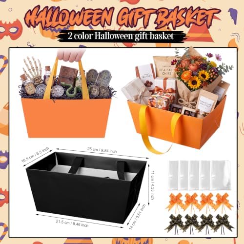 Funnymoom 24 Pack Orange Black Halloween Boo Basket For Gifts Empty Bulk - Image 3