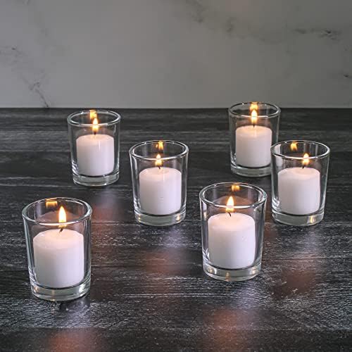 Set of 72 Richland Votive Candles White Unscented and 72 Clear Glass Eastland Votive Holders - Image 2