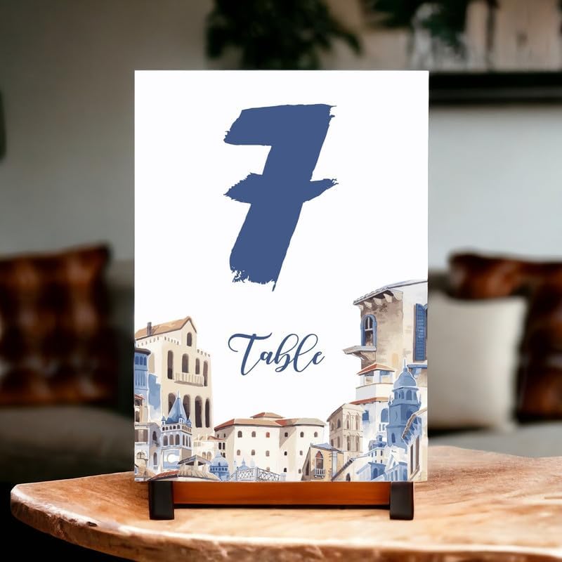City Europe Wedding Table Number Cardss 1-100 Double Sided For Reception Event Party Baby Shower Birthday 4x6 - Image 2