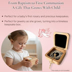 Rosary Keepsake Jewelry Box for Girls – Baby Baptism, First Communion Gift – Wooden Prayer Memory Box for Children - Image 3