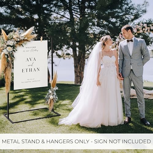 Elegant Wedding Welcome Sign Stand - Sturdy Black Metal Easel Holder - Image 4