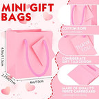 Zhehao 50 Pack Mini Gift Bags Bulk with Handles and Tags,Pink - Image 3