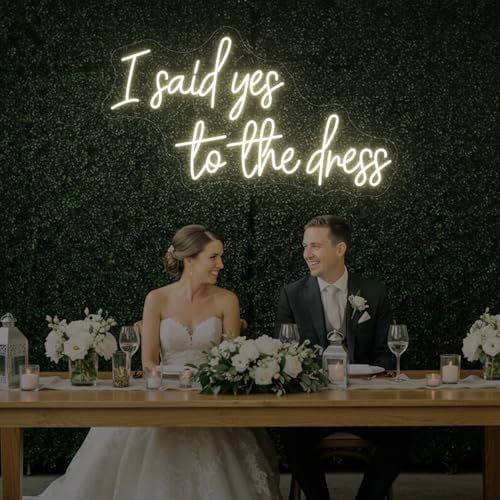 I Said Yes To The Dress Neon Sign Wedding LED Light Sign for Dress Store Wall Decor Bridal Shower Engagement Decor Wedding Party-20inch - Image 5