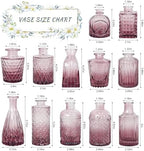 SUPMIND Glass Bud Vases Set, 12pcs Purple Small Flower Vases in Bulk - Image 2