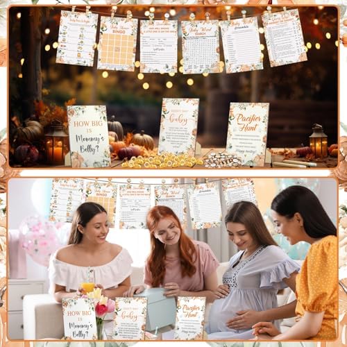 476 Pcs Little Pumpkin Baby Shower Games, 8 Activities, Pacifier Hunt Games - Image 5