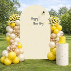 Arch Backdrop Cover Happy Sweet Bee Day Baby Shower Prop Chiara Arch Wall Yellow Honeycomb Bee 1st Birthday Party Baptism Fiesta Parties Decorations (7.2FT,4707) by Uoimystify