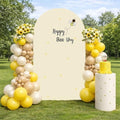 Arch Backdrop Cover Happy Sweet Bee Day Baby Shower Prop Chiara Arch Wall Yellow Honeycomb Bee 1st Birthday Party Baptism Fiesta Parties Decorations (5FT,4707) by Uoimystify