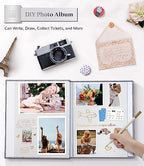Artfeel Photo Album Self Adhesive Scrapbook Album for 3x5 4x6 5x7 8x10 Pictures,120 Pages Linen Cover with Display Window DIY Photo Book,Ideal Gifts for Family Travel Wedding Baby - Image 4