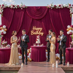 50ft x 10ft Wrinkle Free Burgundy Wedding Backdrop Curtains for Party Bridal Shower Reception Decorations Burgundy Fabric Curtain Backdrops Drapes for Photography Baby Shower Birthday Background by Tao-GePartyDecorations
