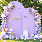 Lavender Photo Arch Backdrop Cover Set of 2-7.2 and 6ft Light Purple Arch Covers Stretchy Backdrop Baby Shower Girls Lilac Spandex Balloon Arch Stand Covers for Birthday Party Wedding Bridal Shower - Image 2