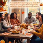 Funnymoom 400 Pcs Thanksgiving Party Supplies for 50 Guests Turkey Fall Leaves Paper Plates and Napkins Cups Disposable Autumn Dinner Parties Set Cutlery for Friendsgiving Fall Party Favor - Image 6