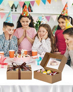 COTOPHER 30Pcs Cookie Boxes with Ribbons, 9x6x3 Inch Brown Bakery Boxes - Image 2