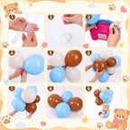6 Sets Bear Baby Shower Decorations, Centerpieces,Blue - Image 3