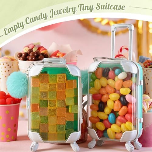 VioraWhite 40 Pcs Mini Suitcase Empty Box and Plush Ball Set, Mint Green - Image 6