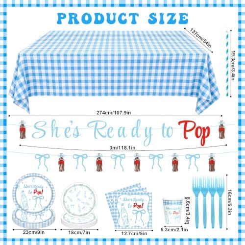 178 Pcs Shes Ready to Pop Baby Shower Decorations Retro Soda Party Decor - Image 2