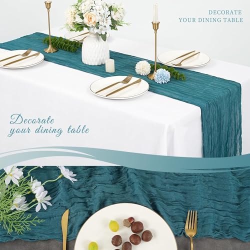 20 Pack Cheesecloth Table Runner 17 x 108 Inch, Teal - Image 5