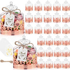 Jingmore 30 Sets Mini Crown Candy Boxes Party Favor,Rose Gold and Clear by Jingmore