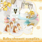 50Pcs Popping Bottle Openers Baby Shower Party Favors For Guests Baby Shower Return Favors Baby Bottle Shaped Bottle Opener Baby Shower Souvenirs With Organza Bags Thank You Cards, small, Gold - Image 5