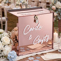 BreezeHug Rose Gold Acrylic Wedding Card Box with Slot and Lock, Money Gift Box with DIY Letters Cards Gifts/Thank You Letters, Baby Shower Graduation Birthday Party (Medium) by Unknown