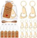 50 Pcs Footprint Keychain Bottle Opener Baby Shower Return Favors For Guests Baby Foot Bottle Opener Gift Baby Shower Party Favors Or Souvenir Guest With Organza Bags And Thank Tags by WxzumgPARTYFAVORS
