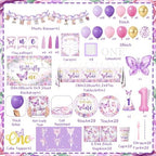 Butterfly First Birthday Decorations for Girl All-in-1 Butterfly Party Set - Image 4