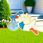 Welcome Home Baby Its a Boy Stork Sign by Cute+News