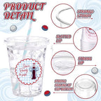 Willinglong 50pcs She's Ready to Pop Baby Shower 12 oz Plastic Cups (Blue) - Image 4