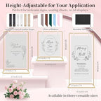 Wedding Welcome Sign Stand Holder - Adjustable Easel for Wedding Signs Stand & Seating Charts, Metal Easel Stand for Sign Reception Display, Gold Welcome Hanging Sign Holder for Party, Events - Image 2