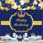 Royal Prince Birthday Decorations for Boy Royal Blue Balloon Garland Kit with Prince Birthday Photography Backdrop Crown Balloon for Prince Birthday Baby Shower Decorations - Image 4