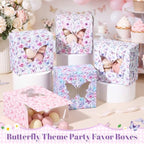 Cunhill Butterfly Party Favors Treat Boxes with Window, 4 x 4 x 2.5 Inches - Image 5