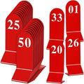 Remerry 50 Pcs Table Numbers 1-50 Acrylic Double Sided Number Cards for Restaurant Acrylic Tent Table Holders Tent Cards Wedding 2.36 x 6.3 Inch(Red) by Remerry