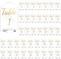 Qunclay 40 Pack 5 x 7 Inch Gold Acrylic Wedding Table Number 1-40 Clear Table Stand with Numbers Calligraphy Number Holders Signs for Wedding Reception Birthday Party Decorations by Qunclay