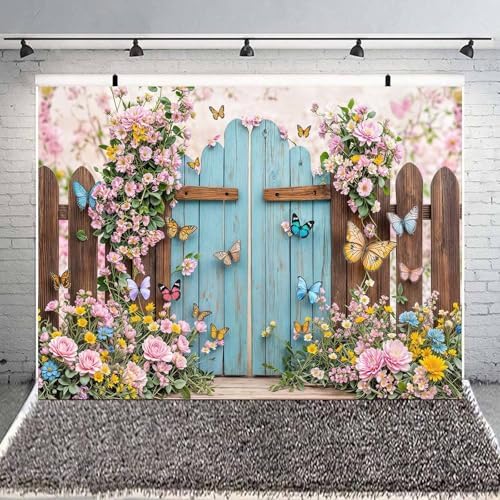 15x10ft Butterfly Floral Backdrop for Photography Spring Butterfly Flowers Girls Birthday Party Decorations Background Wedding Baby Shower Party Cake Table Decor Photo Booth Props - Image 3