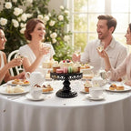 8 Pcs Cake Stands Set Metal Dessert Table Display Tiered Cupcake Holder Candy Donut Fruit Plate Cake Serving Tray with Handle Treats Serving Tower for Wedding Birthday Party Decorations (Black) - Image 6